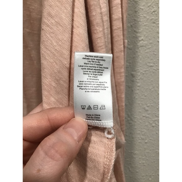 Lunya Linen Knit Dusty Rose Cardigan Open Front OS Lightweight Minimalist Cozy - Picture 9 of 11